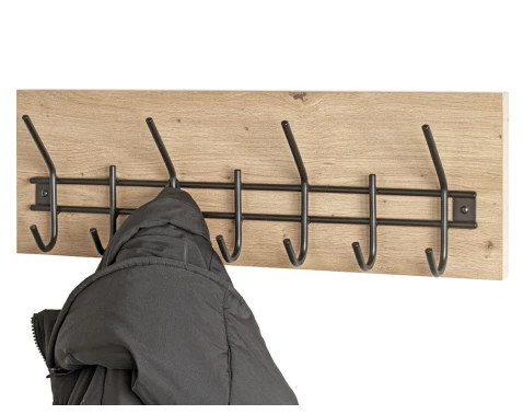 E-shop Vešiak na stenu Parma, šírka 60 cm, dub/čierny%