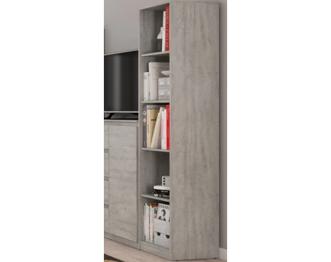 E-shop Vysoký regál Carlos, šedý beton, šírka 40 cm%