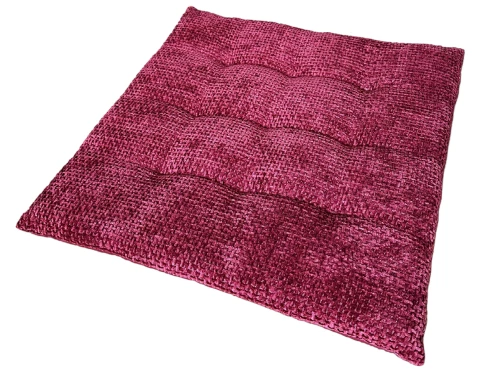 E-shop Podsedák na stoličku Chenille Cross 40x40 cm, červený%