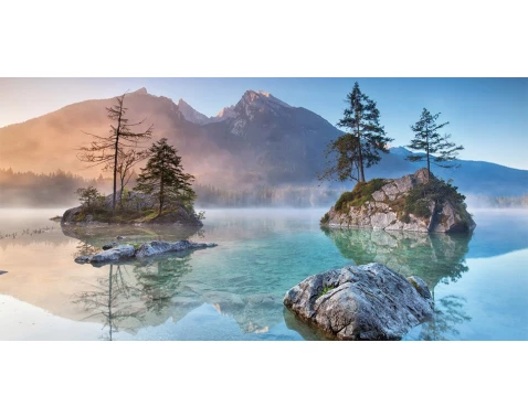 E-shop Obraz na plátne Alpský kľud pri jazere, 100x50 cm%