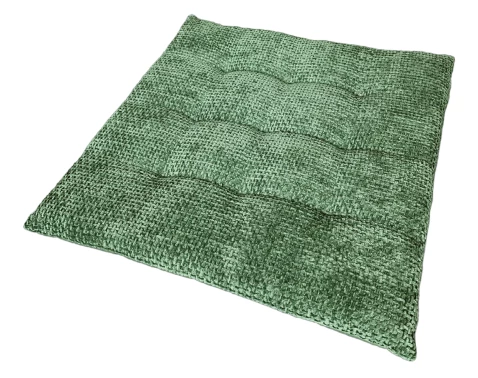 E-shop Podsedák na stoličky Chenille Cross 40x40 cm, zelená%