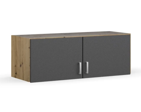 Skriňový nástavec Bremen, 91 cm, dub artisan/tmavo šedý%