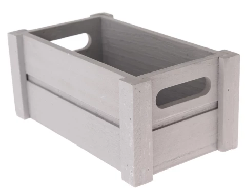 E-shop Úložný box drevený sivý, 21,5x12,5x9,5 cm%
