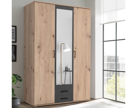 E-shop Šatníková skriňa Chicago, 120 cm, dub artisan/antracit%