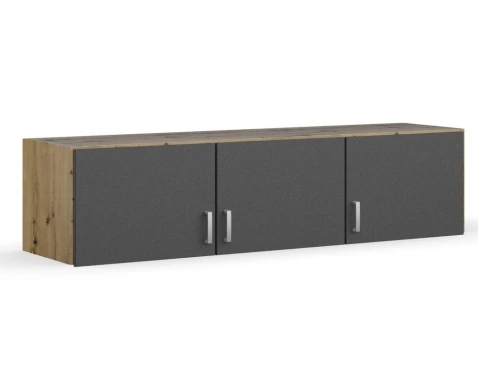 E-shop Skriňový nástavec Bremen, 136 cm, dub artisan/tmavo šedý%