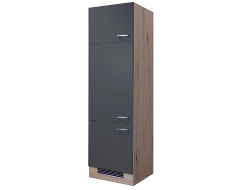 Kuchynská skriňa pre vstavanú chladničku Tiago,dub san remo/sivá,60 cm%