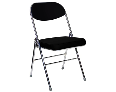Skladacia stolička Liana, čierna ekokoža%