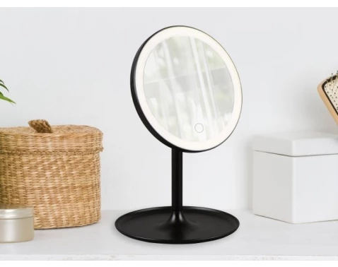 E-shop Kozmetické zrkadlo s LED Liara 18x28,5 cm, čierne%
