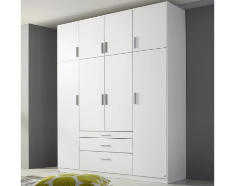 E-shop Šatníková skriňa Hildesheim, 181 cm, biela/biela%