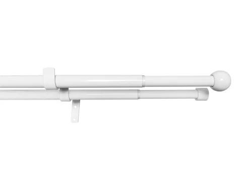 E-shop Garniža dvojradová Lory 120-230 cm, biela lesklá%