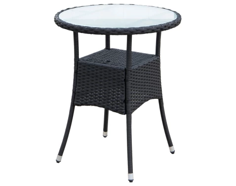 Okrúhly záhradný stolík Alford, 60 cm, čierny%