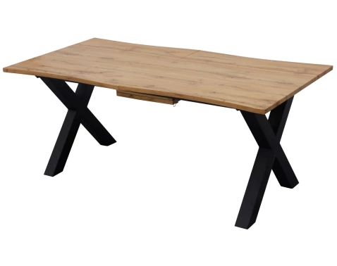 E-shop Zaoblený rozkladací jedálenský stôl Mikkel 180x100 cm, divoký dub%