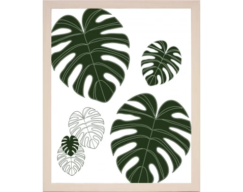 E-shop Zarámovaný obraz Tropické listy, 24x30 cm%