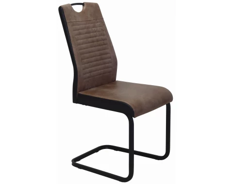 Jedálenská stolička Rindul, hnedá camel látka v optike lesklej kože%