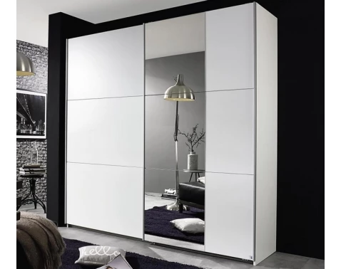 E-shop Šatníková skriňa Kronach, 175 cm, biela/zrkadlo%