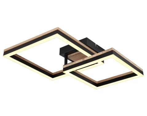 E-shop Stropné LED osvetlenie Beatrix 49 cm, kov/drevo%