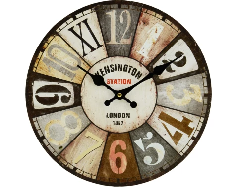 Nástenné hodiny Kensington Station 30 cm, vintage, MDF%