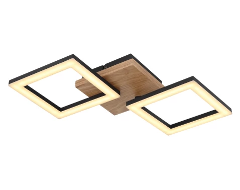 E-shop Stropné LED osvetlenie Kerry 46 cm, kov/drevo%