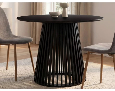 Okrúhly jedálenský stôl Siluet 100 cm, čierny%