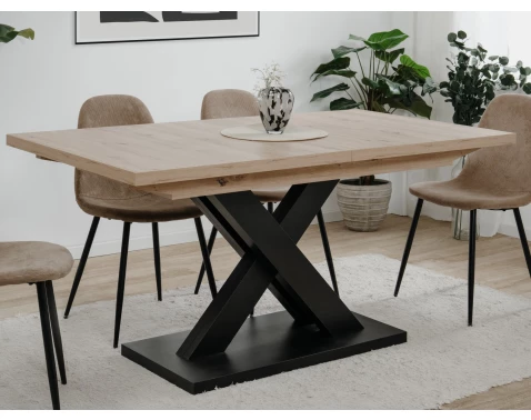 E-shop Rozkladací jedálenský stôl Avenue 160x90 cm, dub artisan/čierny%