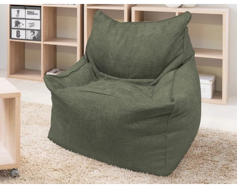 Sedací vak Norvik, olivovo zelená štruktúrovaná tkanina%