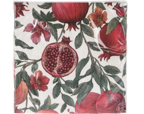 E-shop Sada obrúskov (16 ks) 33x33 cm, motiv ovocie%