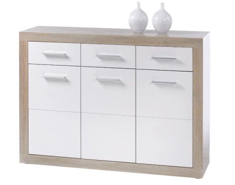 Komoda Cancan 2, dub sonoma/lesklá biela%