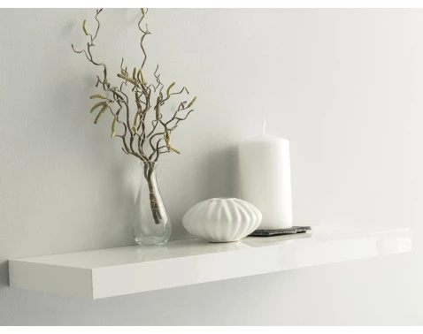 E-shop Polica na stenu Shelvy 60 cm, biela lesk%