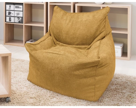 Sedací vak Norvik, jantárovo žltá štruktúrovaná tkanina%