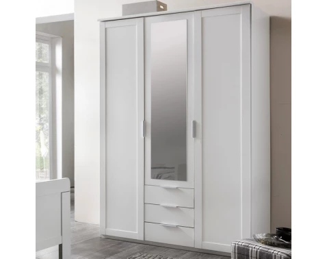 E-shop Šatníková skriňa Nadja, 135 cm, biela/zrkadlo%