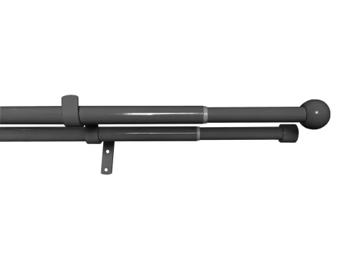 E-shop Garniža dvojradová Lory 120-230 cm, čierny nikel%