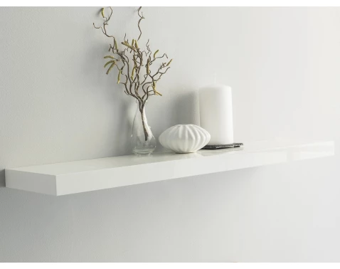 E-shop Polica na stenu Shelvy 80 cm, biela lesk%