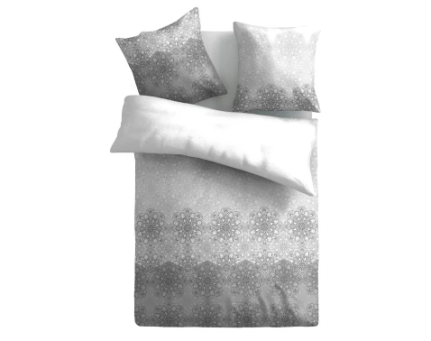 E-shop Obliečky Essencia 140x200 cm, šedo-biele ornamenty, bavlnený satén%