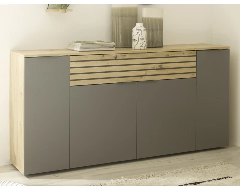 Široká komoda Milan, dub artisan/šedá%