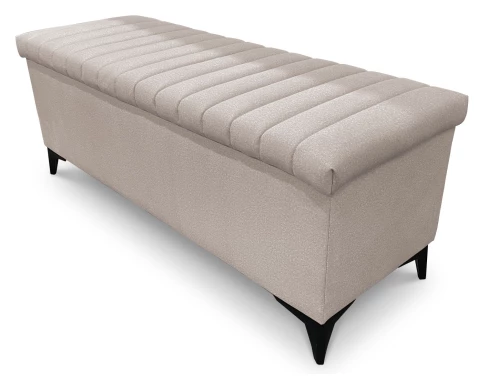 E-shop Úložná lavica/periňák Joy, šírka 139 cm, svetlo béžová látka%