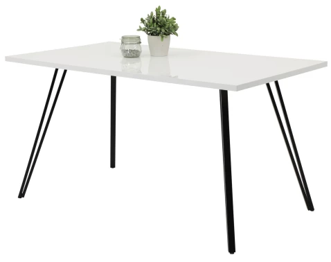 E-shop Jedálenský stôl Jennifer 140x80 cm, biely lesk%