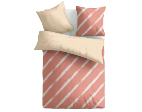 E-shop Obliečky Estella 200x200 cm, pruhované lososové, renforcé%