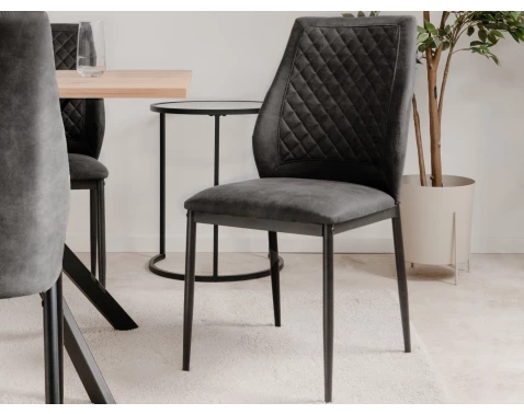 E-shop Jedálenská stolička Lille, antracitová vintage optika kože%