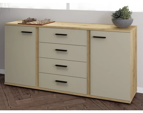 E-shop Komoda se zásuvkami Kanada, 170 cm, dub artisan/kašmírová béžová%