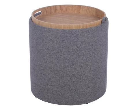 Taburet zmeniteľný na odkladací stolík Turner, stredne šedá látka%