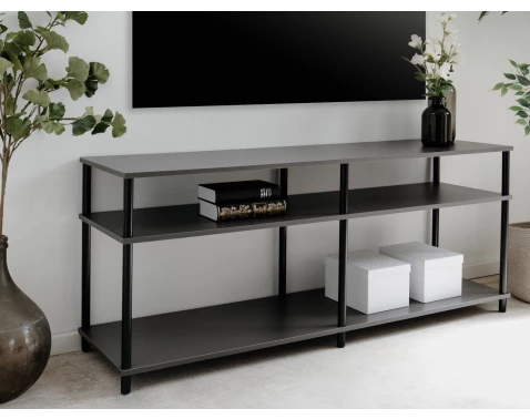 E-shop Široký regál/TV stolík Theo, antracitový%