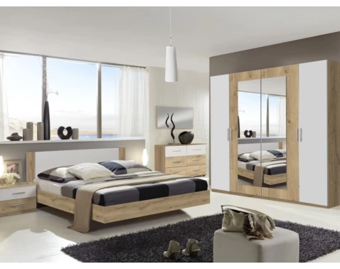 E-shop Zostava spálne Nora 180x200 cm, doskový dub/biela%