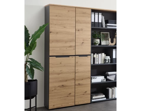 Univerzálna skriňa s policami Memphis, 75 cm, dub artisan/grafit%
