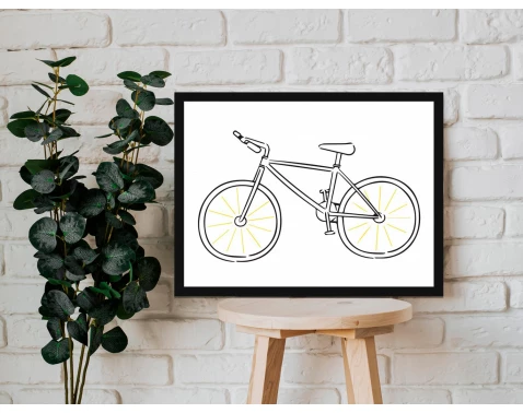 E-shop Rámovaný obraz Kreslený bicykel, 40x30 cm%