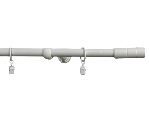 Garniža s krúžkami Timo 240 cm, biela lesklá%