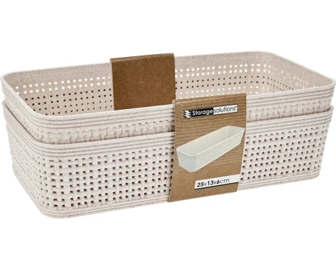 Úložný košík (2 ks) 25,3x13,3 cm, béžový%
