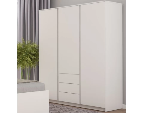 E-shop Šatníková skriňa Carlos, biela, 152 cm%