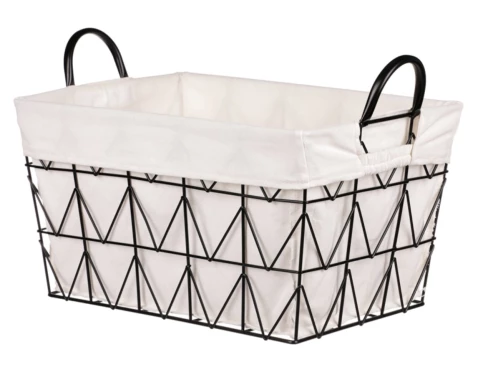 E-shop Úložný košík 45x26 cm, kov/látka%