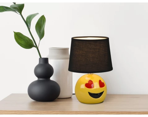 E-shop Stolová lampa Lovely 26 cm, zamilovaný smajlík%