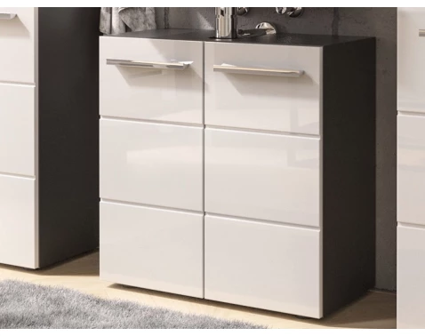Kúpeľňová skrinka pod umývadlo Gloss, antracit/biely lesk%